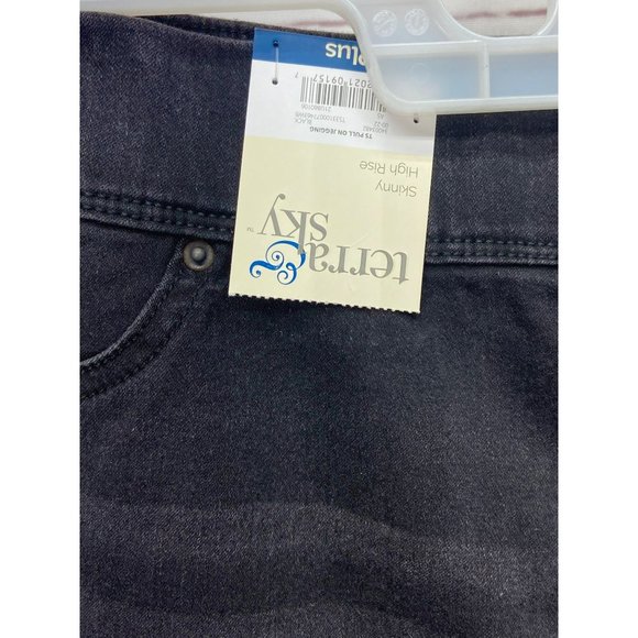 Terra and Sky Women's Plus Size Skinny High Rise Jeggings Washed Black Size 3x(2 - Picture 4 of 6